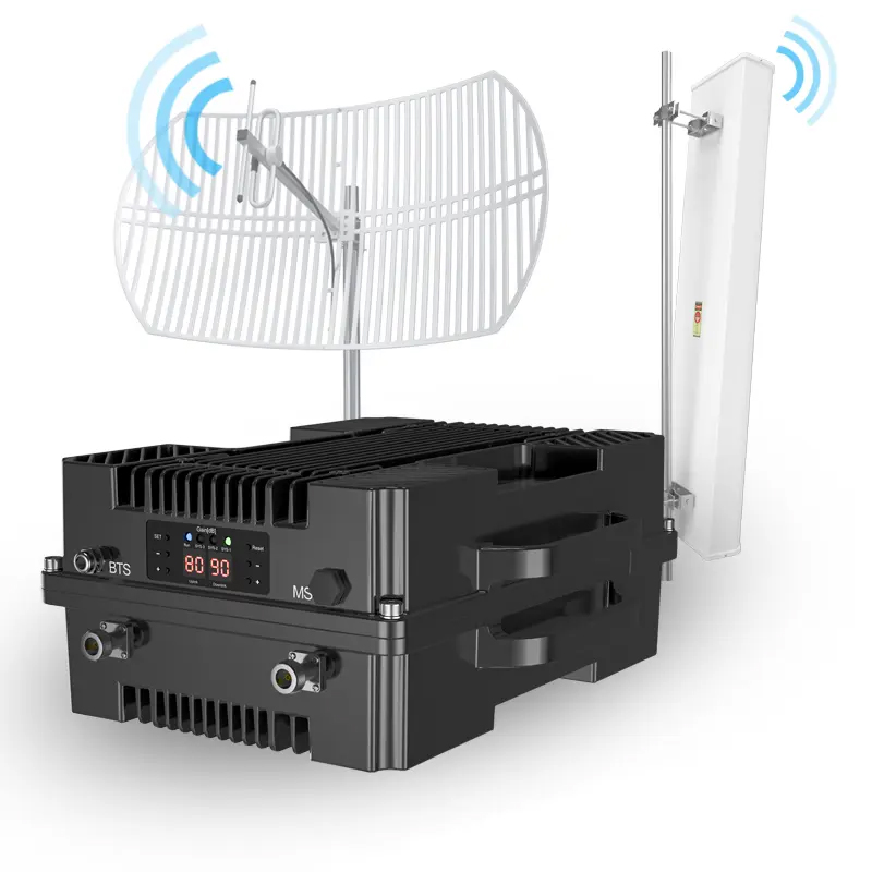 Powerful mobile wireless signal repeater MGC AGC function multi-band 90db gain, suitable for outdoor large places rural signal enhancement